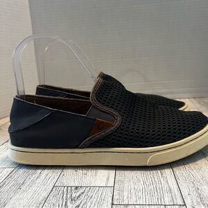 OluKai Pehuea Womens Boat Shoes Sneakers  Gray Casual Slip-On Shoes Size 6